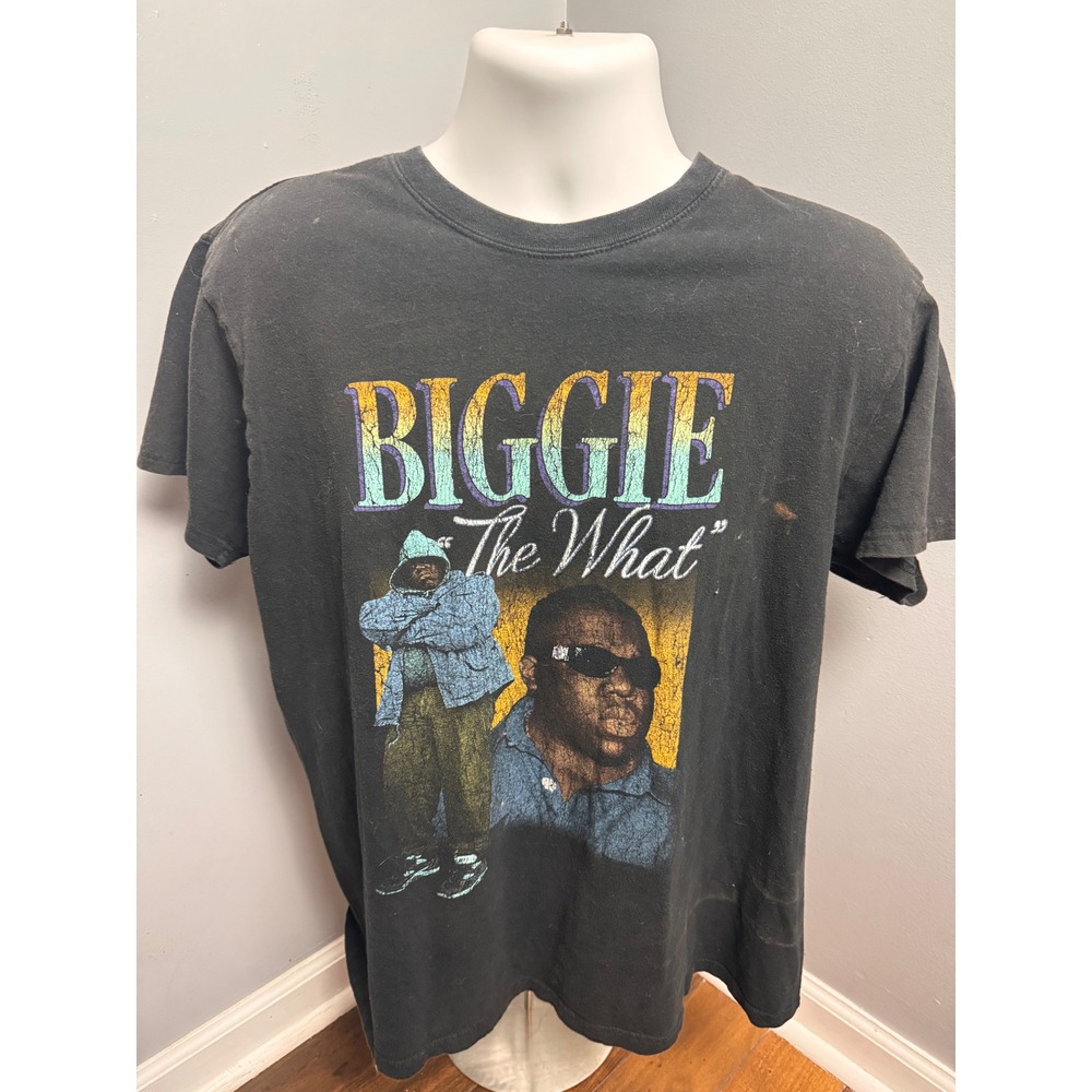 Notorious B.I.G. Graphic T-Shirt Men Size L Black Excellent The What Rap Tee